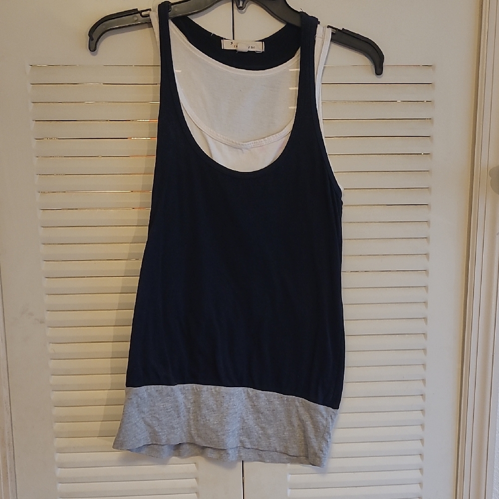 Forever 21 Black, Grey and White Layered Tank Top.
